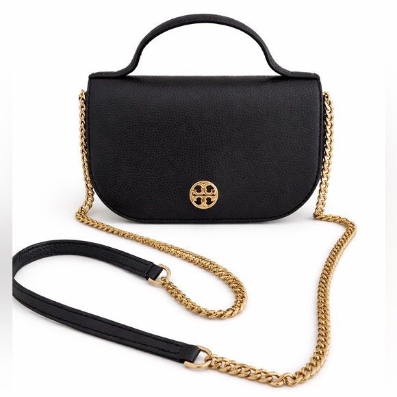 Tory Burch Handbags - Tory Burch Limited Edition Top Handle Mini Bag Black Gold Crossbody